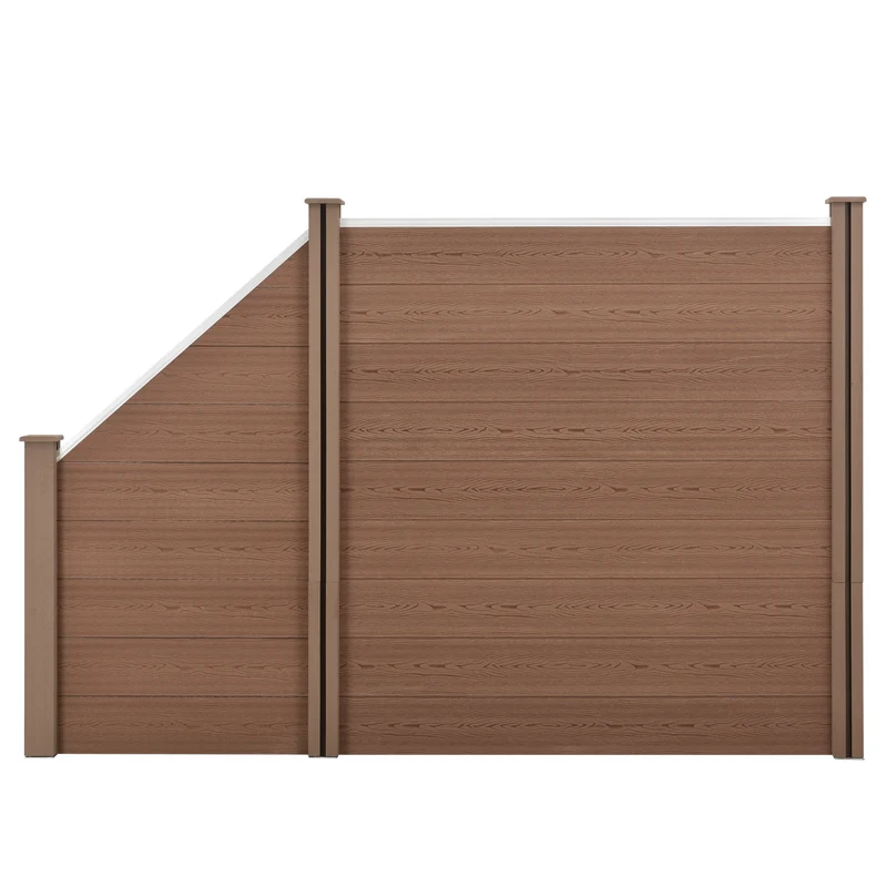Valla de jardín WPC con elemento inclinado [nuevo.madera]