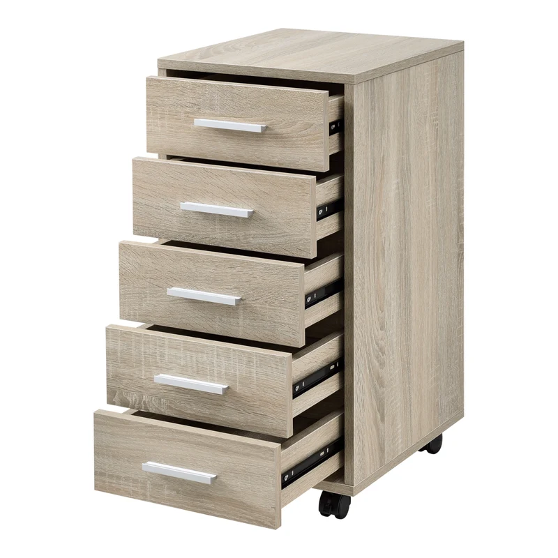 Contenedor rodante Estocolmo 63x33x38 cm con 5 cajones en varios colores en.casa