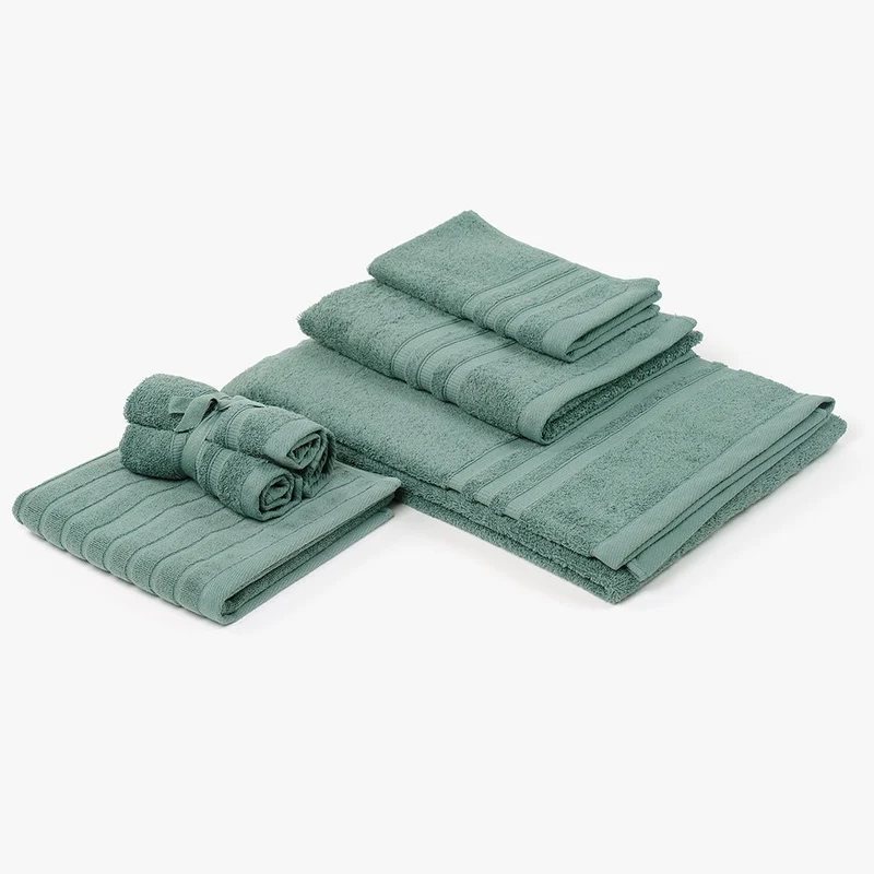 Conjunto Toalhetes de Algodão Verde Escuro 4EVERYDAY