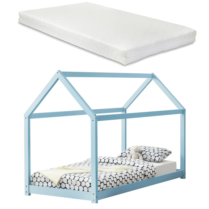 Cama infantil Netstal 90x200 cm con colchón de espuma fría natural [en.casa]
