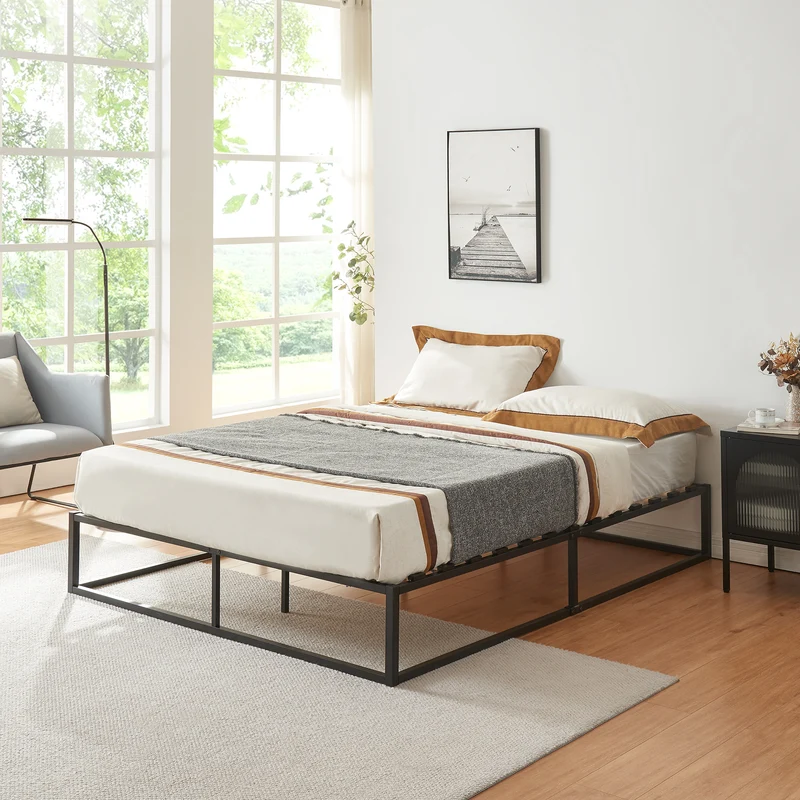 Cama de metal Kreta negra en varios tamaños [en.casa]
