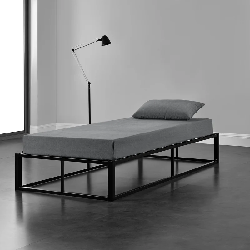 Cama de metal Kreta negra en varios tamaños [en.casa]
