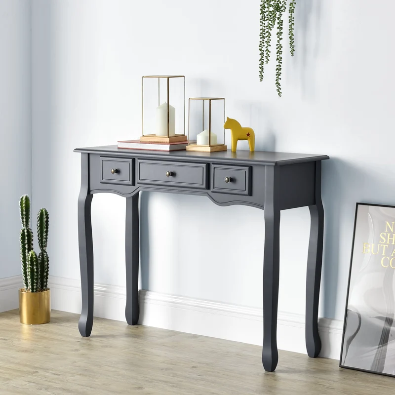 Mesa consola Cuerno de ciervo 100x35x78cm con 3 cajones en varios colores [en.casa]