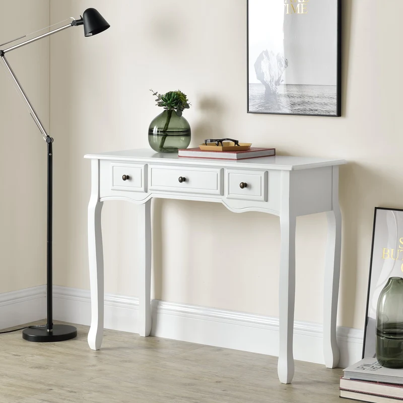 Mesa consola Cuerno de ciervo 100x35x78cm con 3 cajones en varios colores [en.casa]