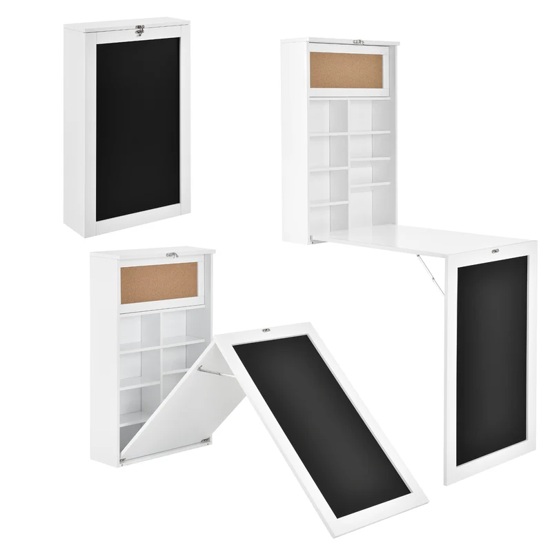 Mesa abatible de pared Kläppen con estantería en varios colores [en.casa]