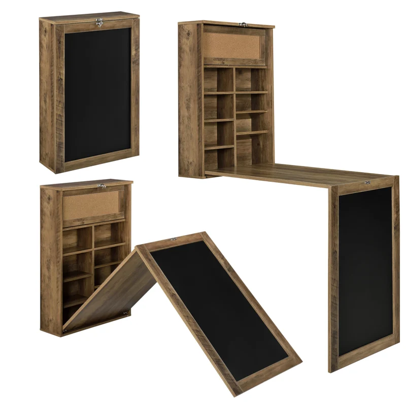 Mesa abatible de pared Kläppen con estantería en varios colores [en.casa]