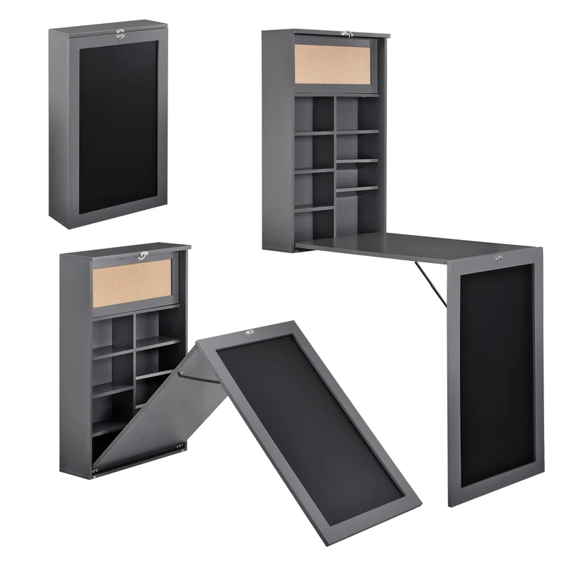 Mesa abatible de pared Kläppen con estantería en varios colores [en.casa]