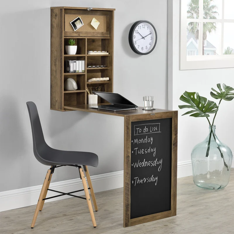 Mesa abatible de pared Kläppen con estantería en varios colores [en.casa]