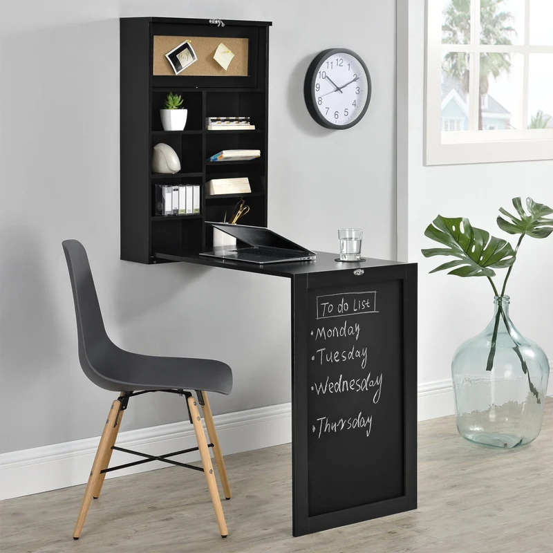 Mesa abatible de pared Kläppen con estantería en varios colores [en.casa]
