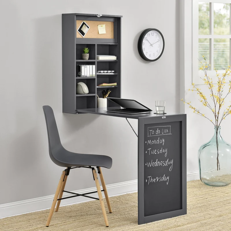 Mesa abatible de pared Kläppen con estantería en varios colores [en.casa]