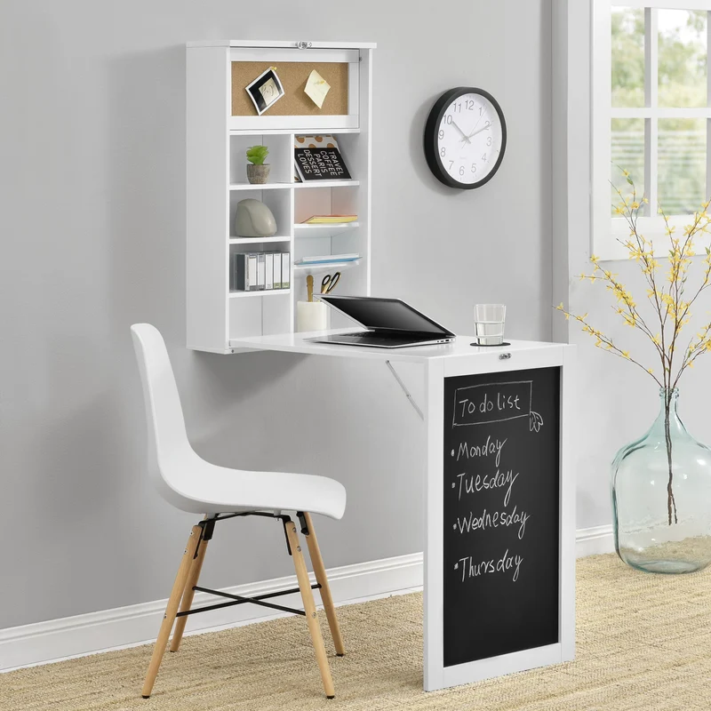 Mesa abatible de pared Kläppen con estantería en varios colores [en.casa]