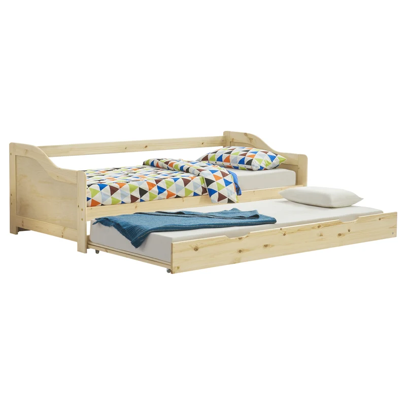 Cama doble 90x200 cm con somier de lamas [en.casa]