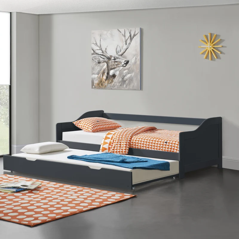 Cama doble 90x200 cm con somier de lamas [en.casa]