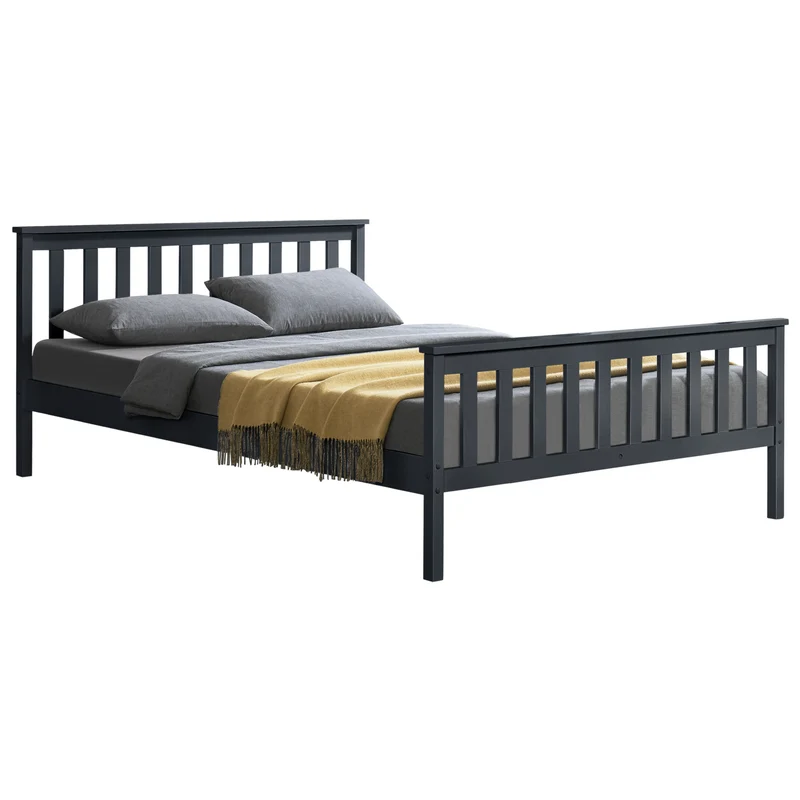 Cama de madera Hellnar en varios tamaños y colores [en.casa]