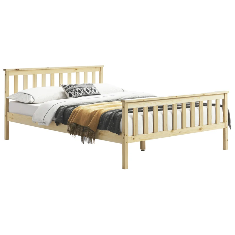 Cama de madera Hellnar en varios tamaños y colores [en.casa]
