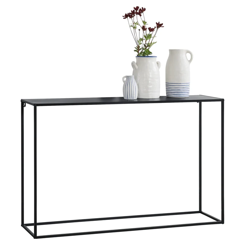 Mesa consola metal negro en varios tamaños [en.casa]