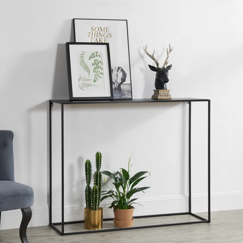 Mesa consola metal negro en varios tamaños [en.casa]