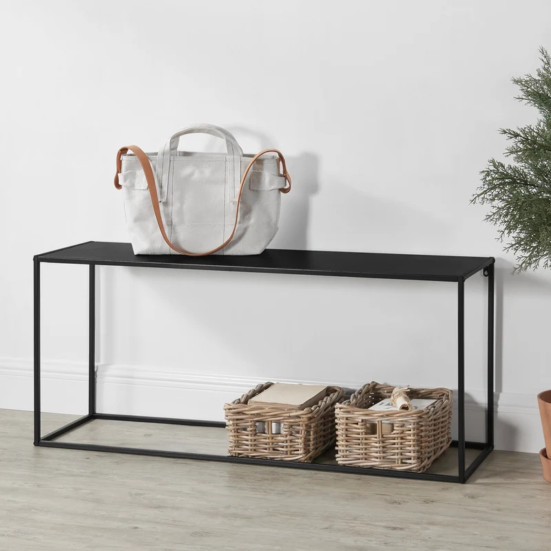 Mesa consola metal negro en varios tamaños [en.casa]