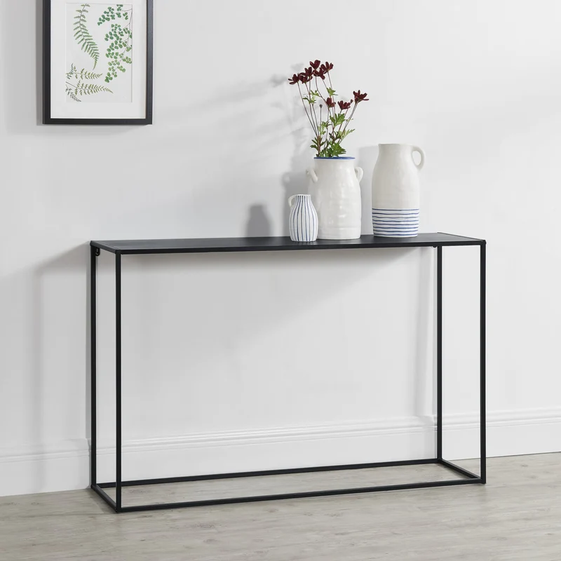 Mesa consola metal negro en varios tamaños [en.casa]