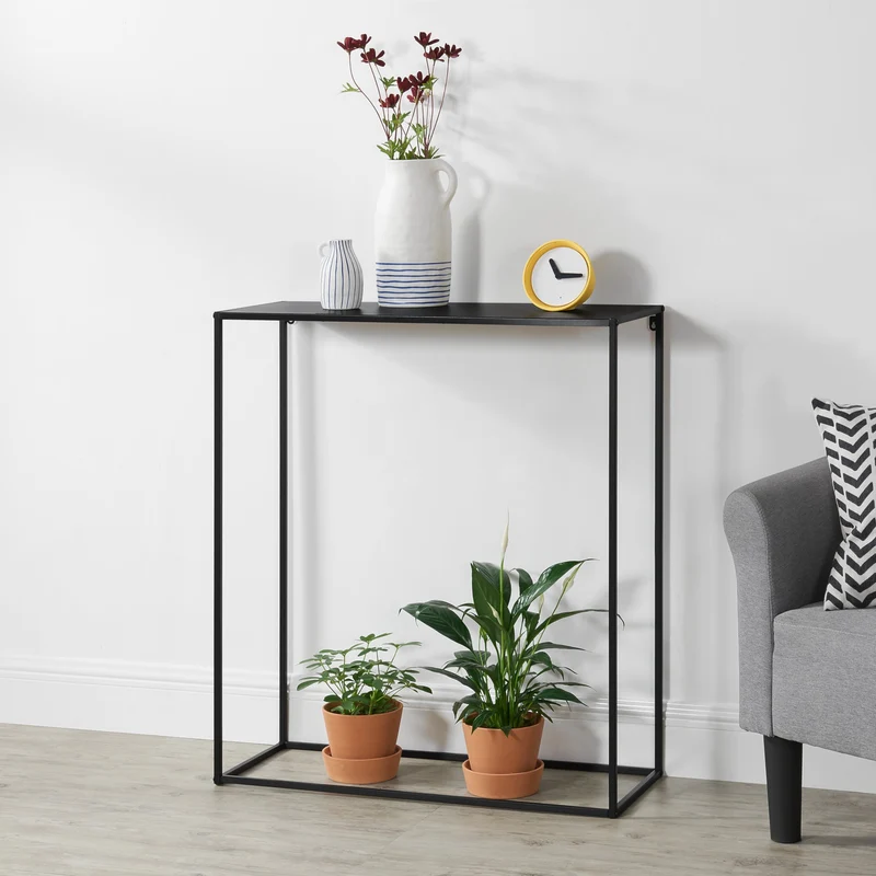Mesa consola metal negro en varios tamaños [en.casa]