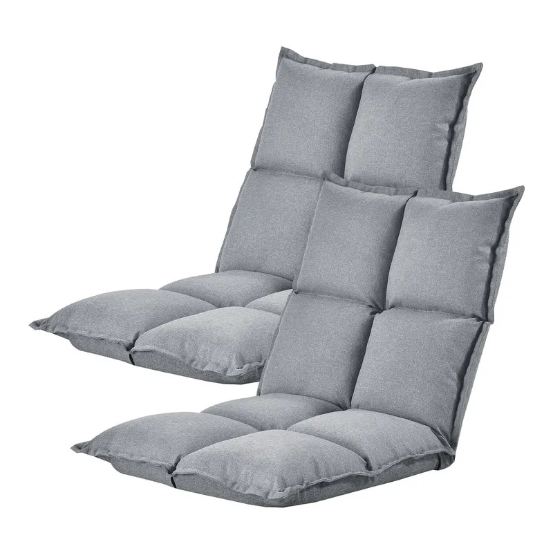 Sillón de suelo Deinze en juego de 2 ajustable [en.casa]