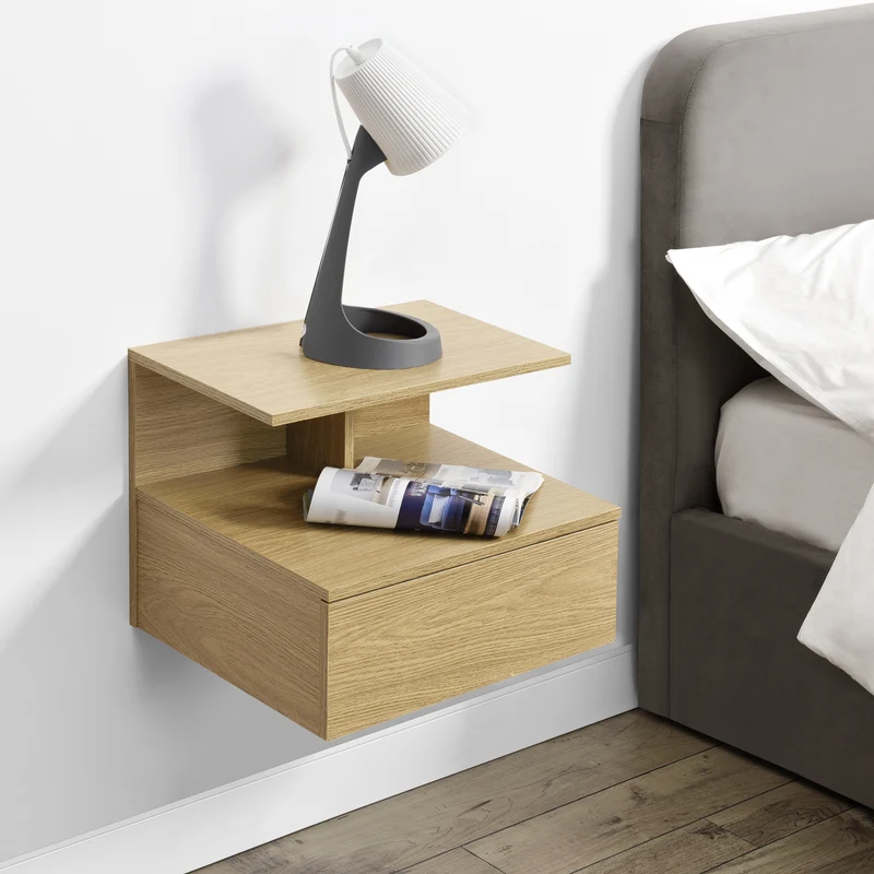 Mesita de noche colgante Amberg con cajón [en.casa]