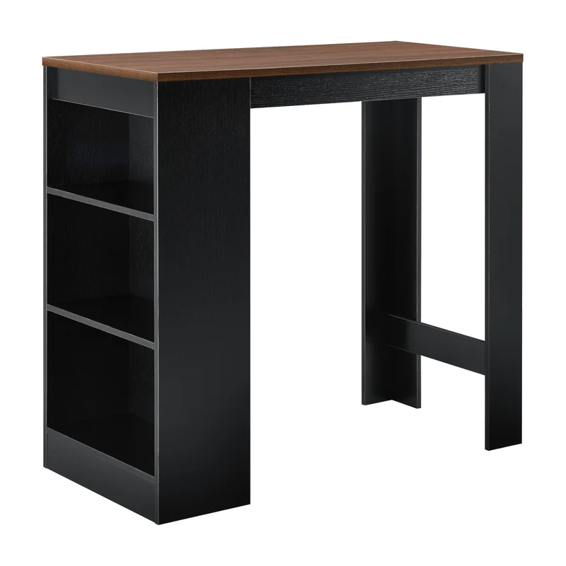 Mesa de bar Kouvola con 3 compartimentos 110x50x103 cm en varios colores [en.casa]