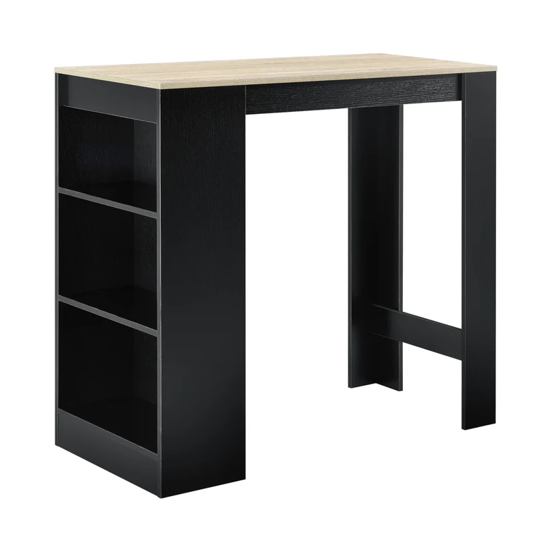 Mesa de bar Kouvola con 3 compartimentos 110x50x103 cm en varios colores [en.casa]