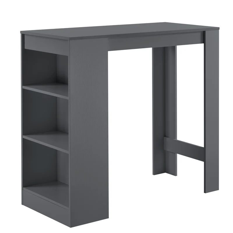 Mesa de bar Kouvola con 3 compartimentos 110x50x103 cm en varios colores [en.casa]
