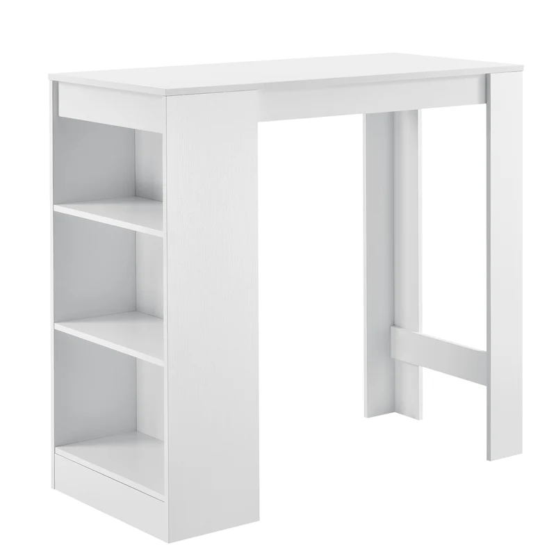 Mesa de bar Kouvola con 3 compartimentos 110x50x103 cm en varios colores [en.casa]