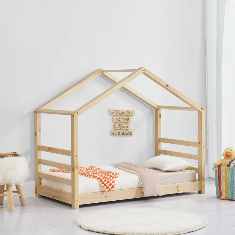 Cama para niños de Pino Vardø En diferentes medidas - Forma de casa - varios colores [en.casa]