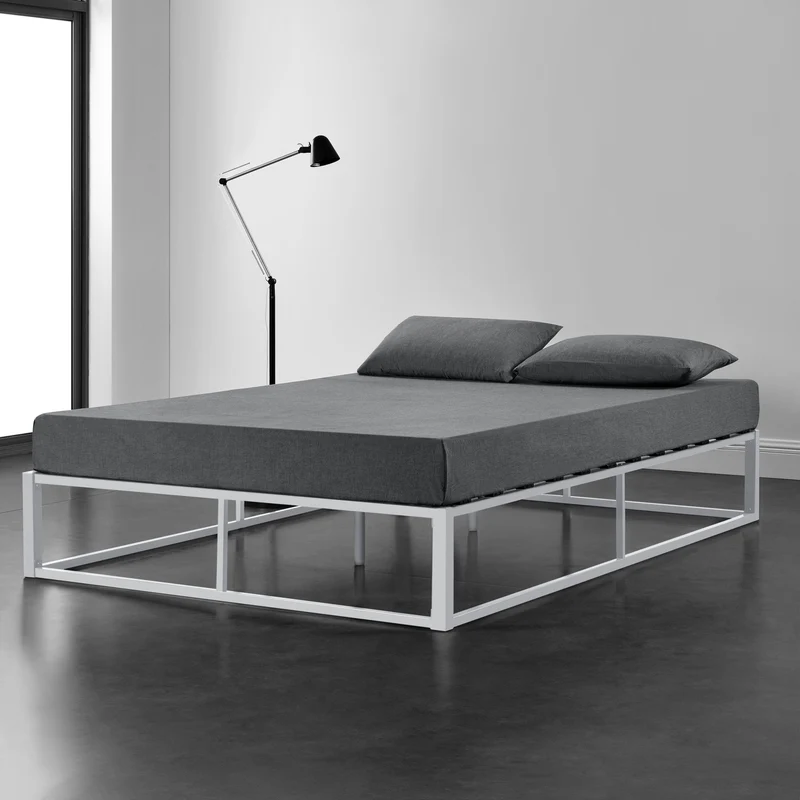 [en.casa]® Cama de metal - Estructura estable - con Somier - Plataforma de Base - En diferentes colores y medidas