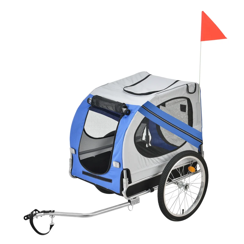 Remolque para bicicleta Máx. 26 kg Transporte de perros Resistente a la intemperie Amarillo/Azul pro.tec