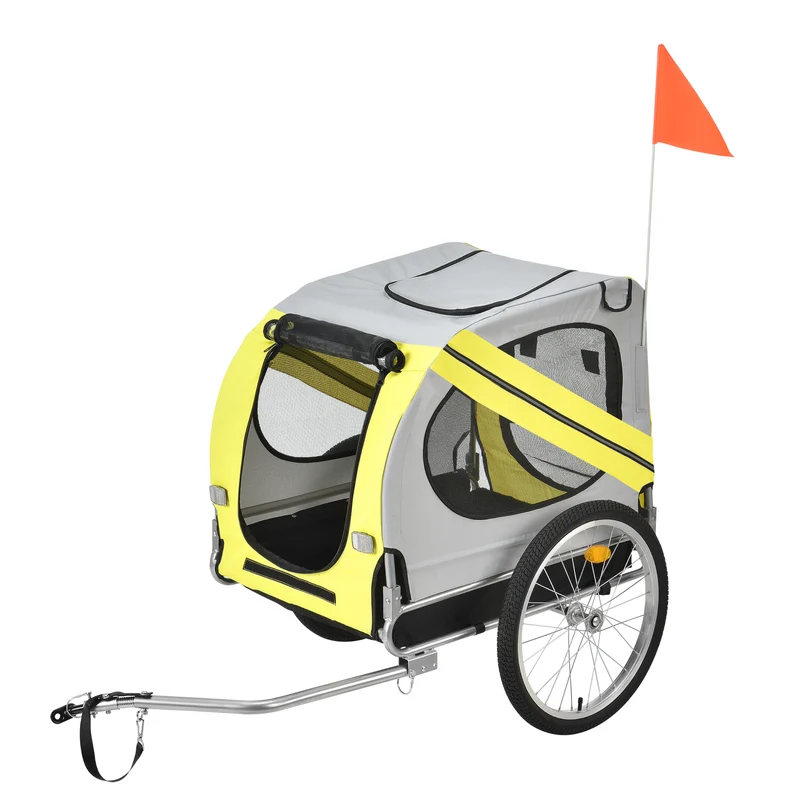 Remolque para bicicleta Máx. 26 kg Transporte de perros Resistente a la intemperie Amarillo/Azul pro.tec