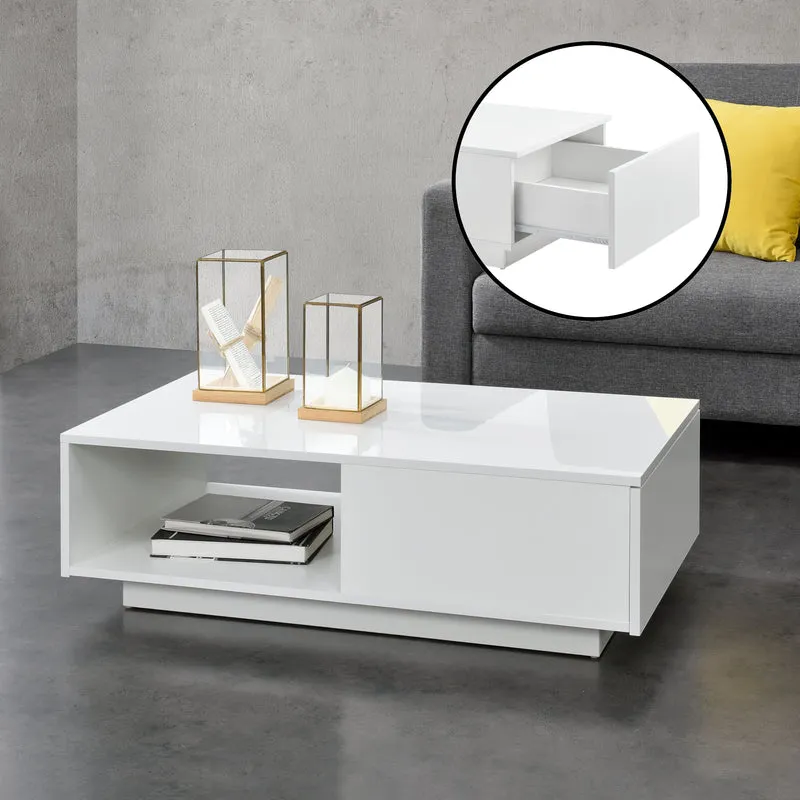 Mesa de centro Biskra 95x55x31 cm brillo alto en.casa