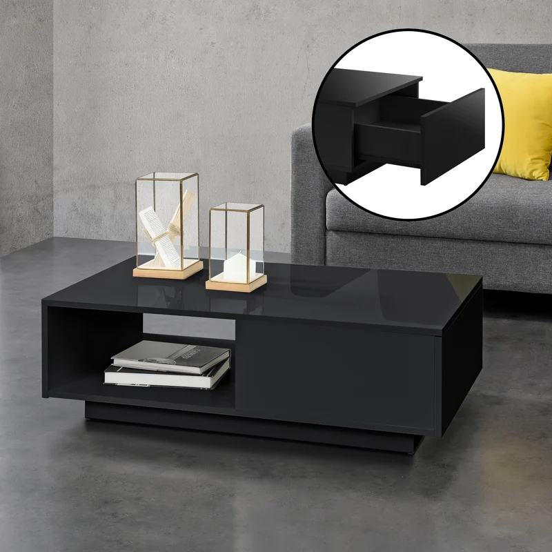 Mesa de centro Biskra 95x55x31 cm brillo alto en.casa
