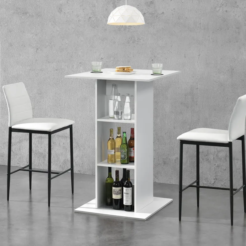 Mesa de bar Visby 110x70x70 cm con 3 estantes en.casa