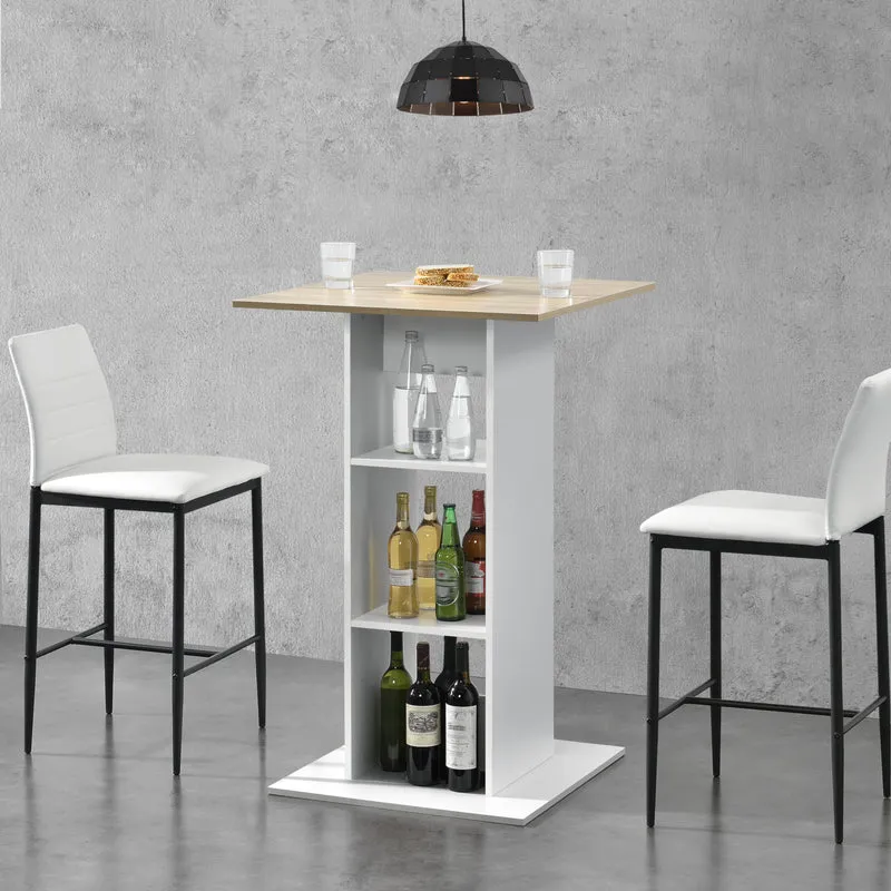 Mesa de bar Visby 110x70x70 cm con 3 estantes en.casa