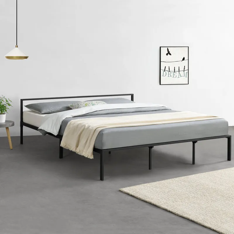 Cama de metal Imatra acero negro [en.casa]
