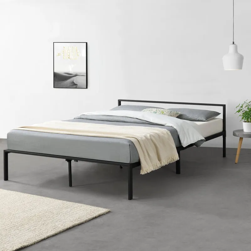 Cama de metal Imatra acero negro [en.casa]