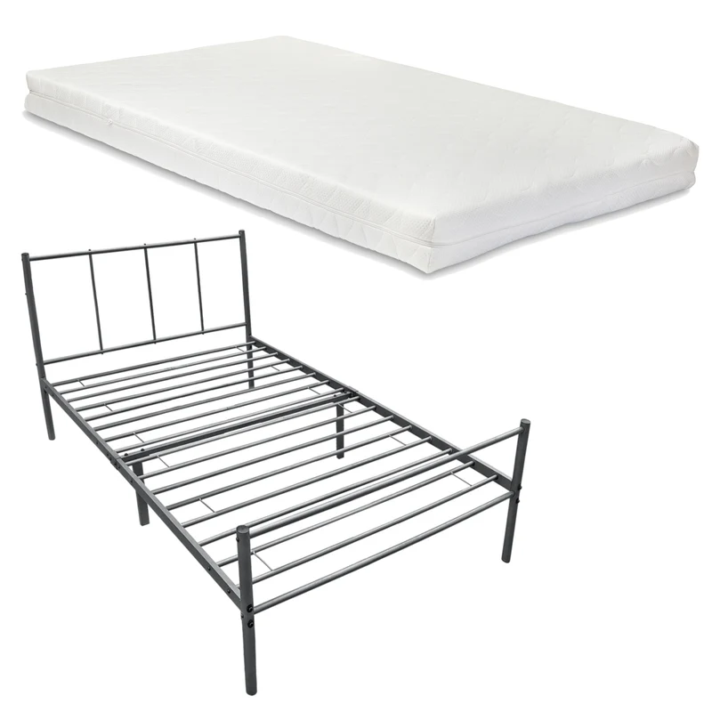 Cama de metal Laos con colchón de espuma fría en varios colores y tamaños en.casa