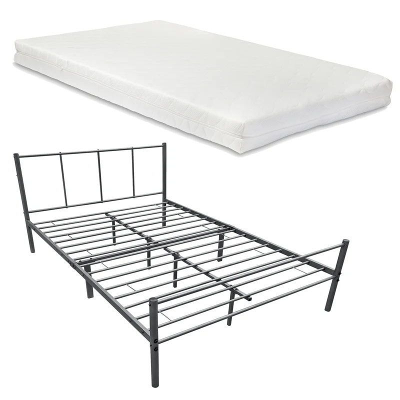 Cama de metal Laos con colchón de espuma fría en varios colores y tamaños en.casa