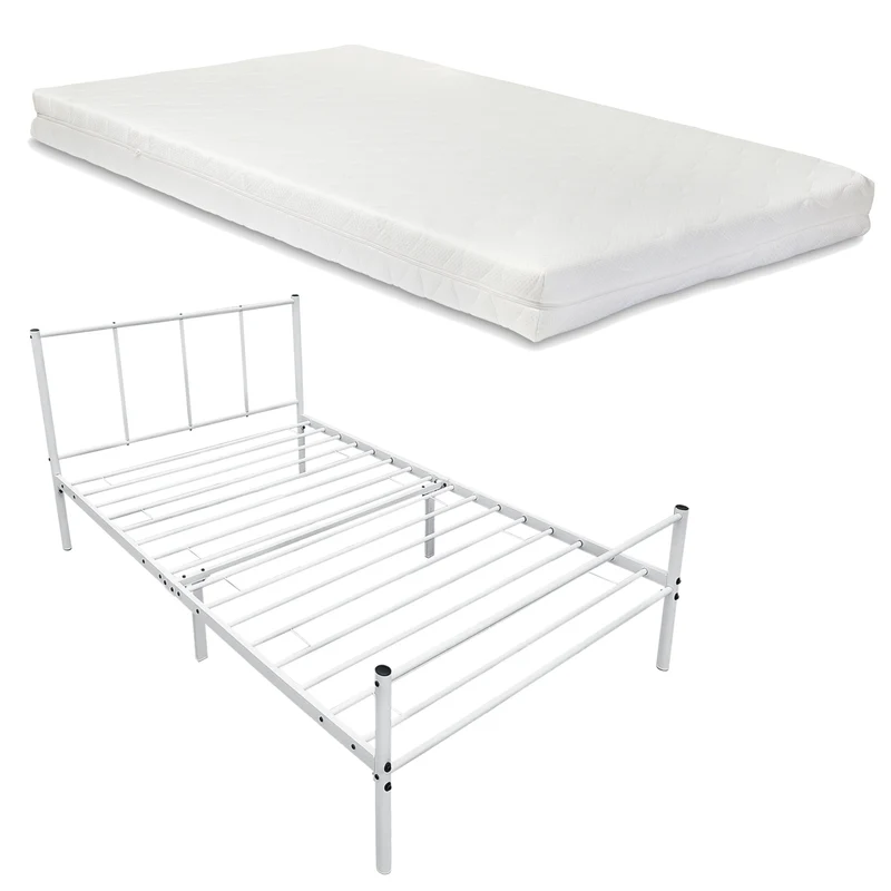 Cama de metal Laos con colchón de espuma fría en varios colores y tamaños en.casa