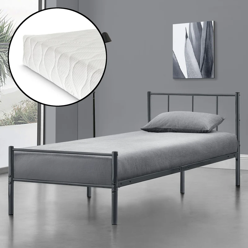 Cama de metal Laos con colchón de espuma fría en varios colores y tamaños en.casa