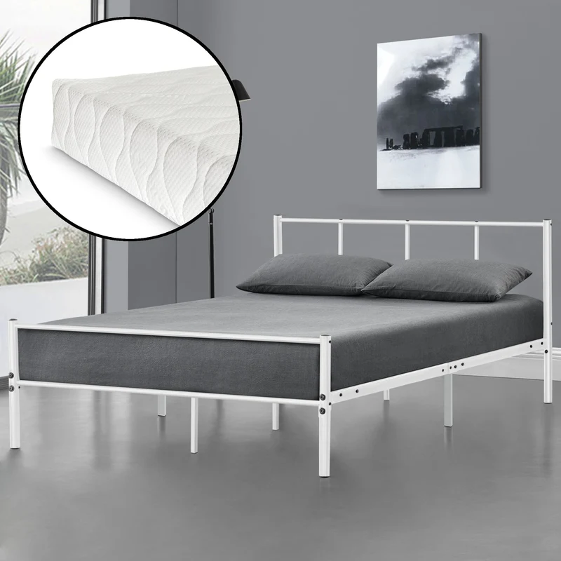 Cama de metal Laos con colchón de espuma fría en varios colores y tamaños en.casa