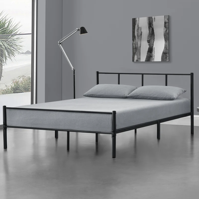 Cama de metal Laos en varios tamaños Negro [en.casa]