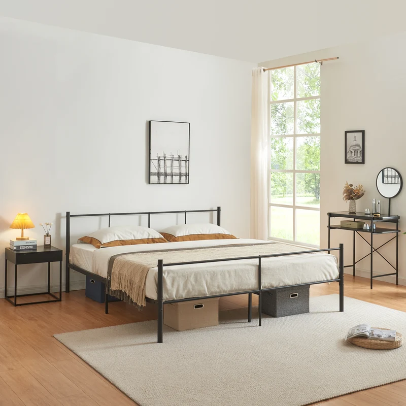 Cama de metal Laos en varios tamaños Negro [en.casa]