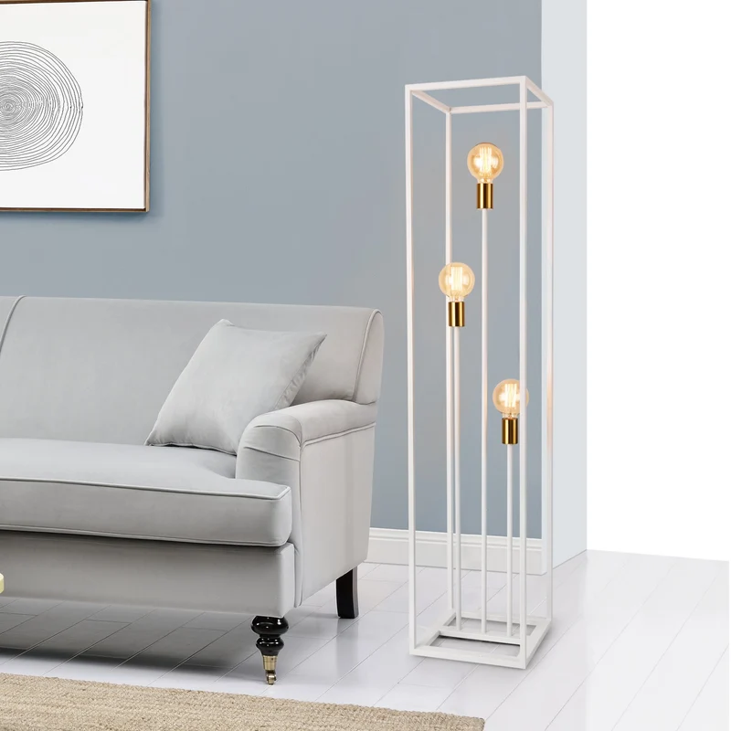 Lámpara de pie Groningen de 3 luces metal [lux.pro]