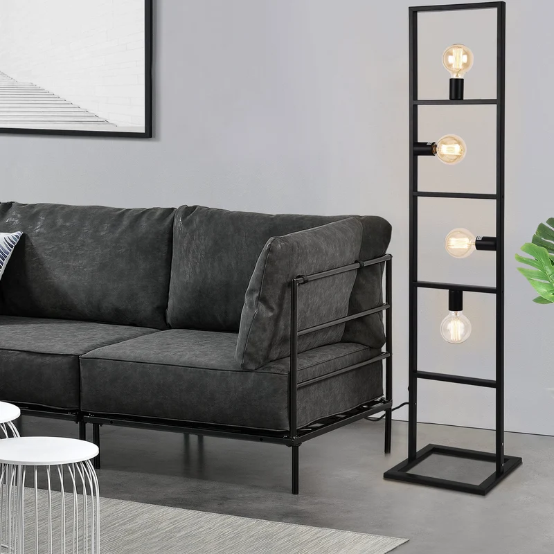 Lámpara de pie Plauen 142x31x31 cm Máx. 60W E27 lux.pro