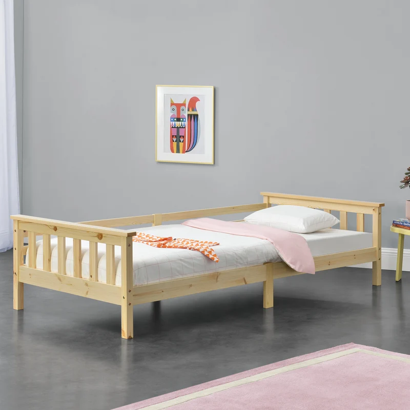 Cama para niños Nuuk - con Somier - con área de Almacenamiento - Protección contra caídas [en.casa]